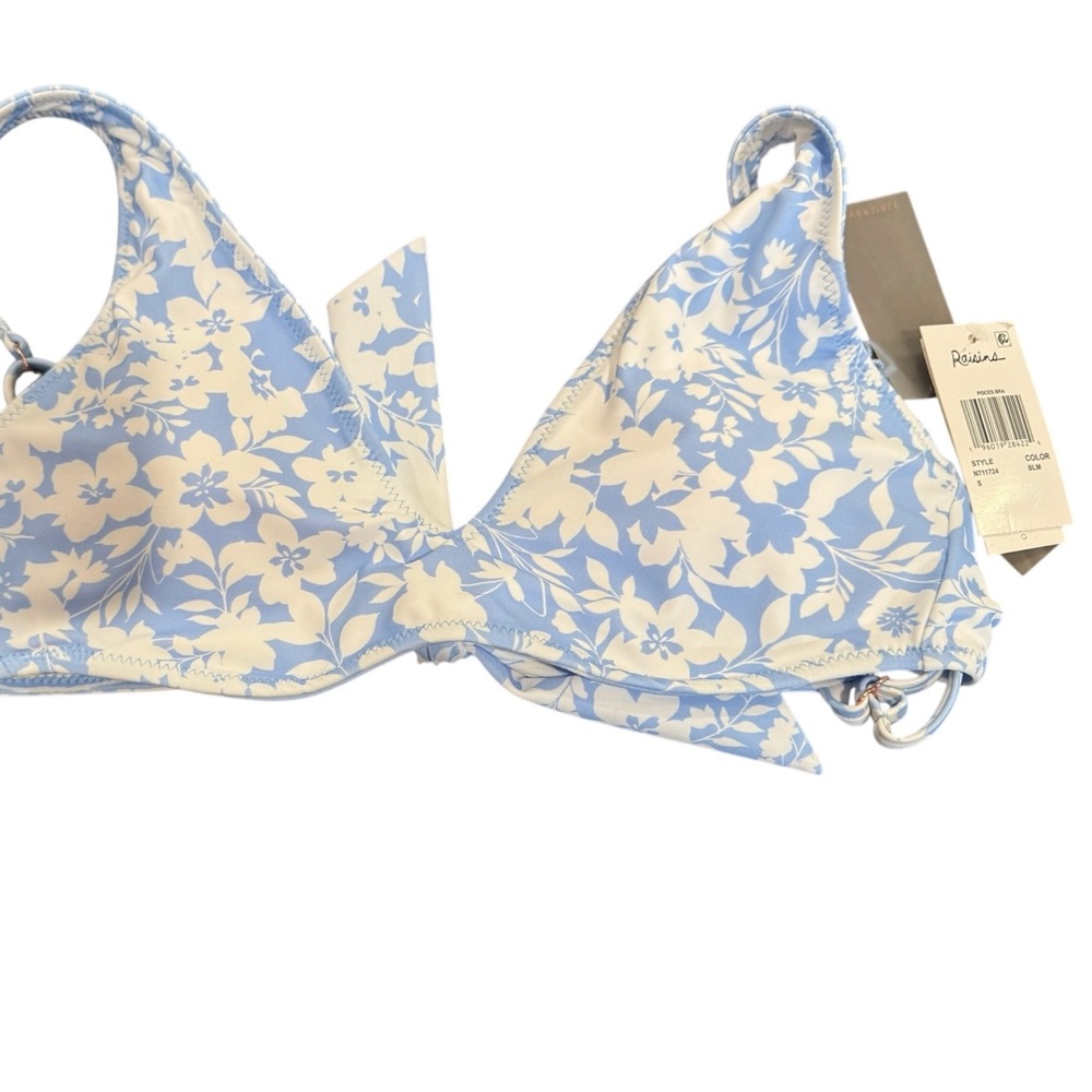 Blue and White Floral Bikini NEW Top Sz S